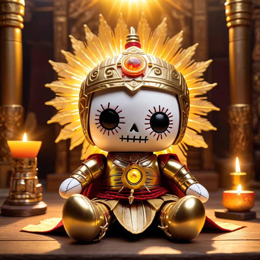 (knitted toy voodoo doll:1.7), (Voodoo Celestial Archangel:1.3), (Clothing: radiant armor with celestial symbols, glowing wings:1.0), (Accessories: flaming sword, divine shield, halo crown:1.2), (background: heavenly realm with golden clouds, celestial gates, and beams of divine light:1.2), best quality, masterpiece, detailed soft oil painting, detailed background, dramatic cinematic lighting, soft edge lighting, professional, dramatic lighting, hard edge lighting, ultra quality, 4k, masterpiece, best quality, 8k, ultra high definition, high resolution, extremely detailed