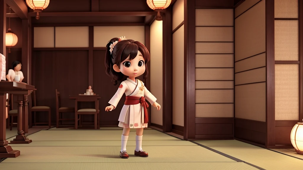 In the corner of the party venue、A Japanese woman stands