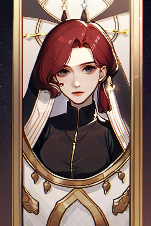 ((Лучшее качество)), ((шедевр)), (подробный), A scarlet-haired girl with a blue