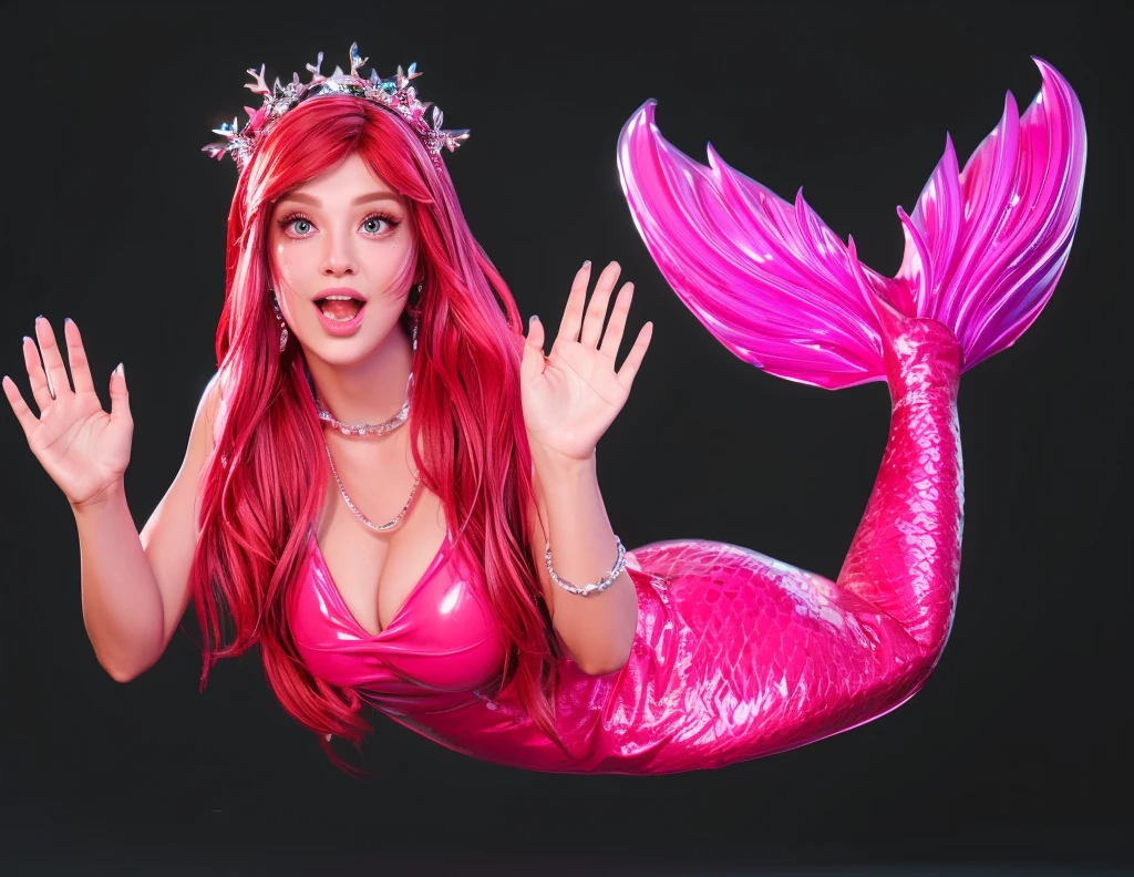 3d style, simplified design, 3d render, glossy texture, smooth 3d model, multiple light sources, rim light, sharp post effects render, (glossy plastic texture with multiple big light probe refractions), perfect cgi, smooth silhouette, high intensity refraction, (super glossy material), most beautiful vfx , blue background, plastic refractions, realistic, 4k, high resolution, rim light, photo shoot, commercial photo, profile shot, 4k, rim light, high resolution, 4k, glossy texture, smooth 3d model, multiple light sources, rim light, sharp post effects render, (glossy metallic texture with multiple big light probe refractions), perfect cgi, cgi art created only with gradients, smooth silhouette, high intensity refraction, (super glossy chrome material), most beautiful vfx, blue background, chrome metal refractions, multiple light sources, rim light, sharp post effects render, perfect cgi, digital art, detailed digital art, reflective, best quality, 4k, masterpiece:1.2, ultra-detailed, realistic, vivid colors, dark and moody lighting, The image of the highest quality, ensuring every detail is showcased perfectly. It in 4k resolution, allowing viewers to immerse themselves in the richness of the colors and intricate details. The realistic rendering. under the spotlight, reflecting, high-resolution image, realistic rendering, dark background, and rim light photorealistic The image features three characters standing in front of three houses. The characters are a red-haired mermaid, a purple cat, and an orange dog. They are each holding a yellow maraca