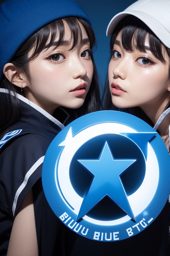 make a logo for a kpop group called "Blue Star"