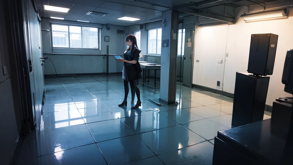 In the corner of the party venue、A woman is standing