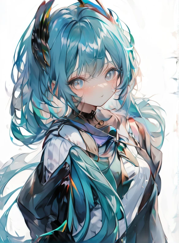 anime girl with blue hair and headphones posing for a picture, portrait of hatsune miku, hatsune miku portrait, hatsune miku, mikudayo, anime girl with teal hair, vocaloid, hatsune miku short hair, miku, hatsune miku face, nightcore, sona is a slender, 2 d anime style, anime style 4 k, anime vibes