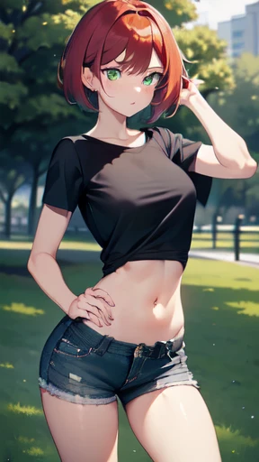 vika, Pose: Girl holding her hands behind her back and leaning forward, Girl looking at the camera.