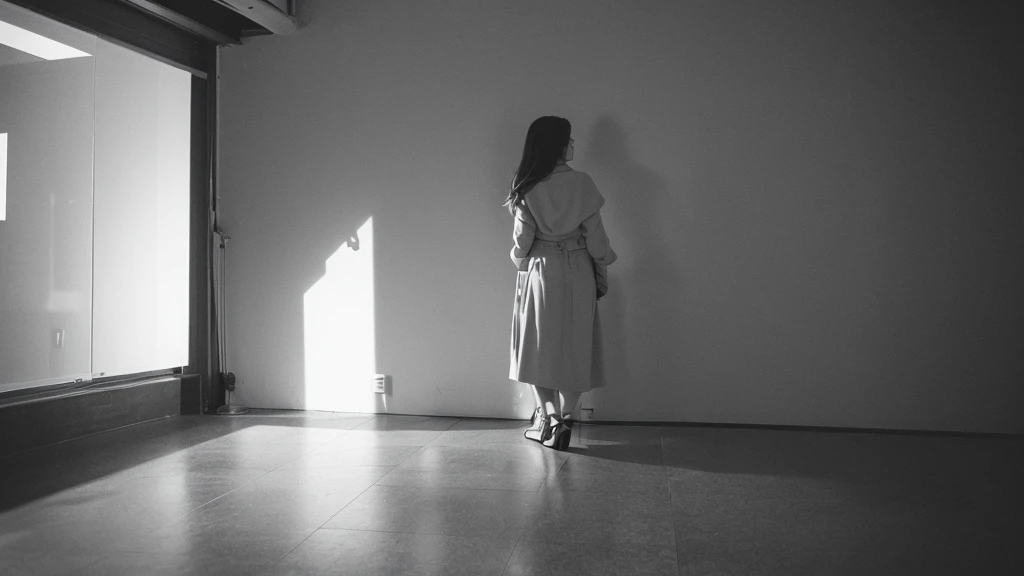 In a corner of the venue where the party is being held、A woman is standing