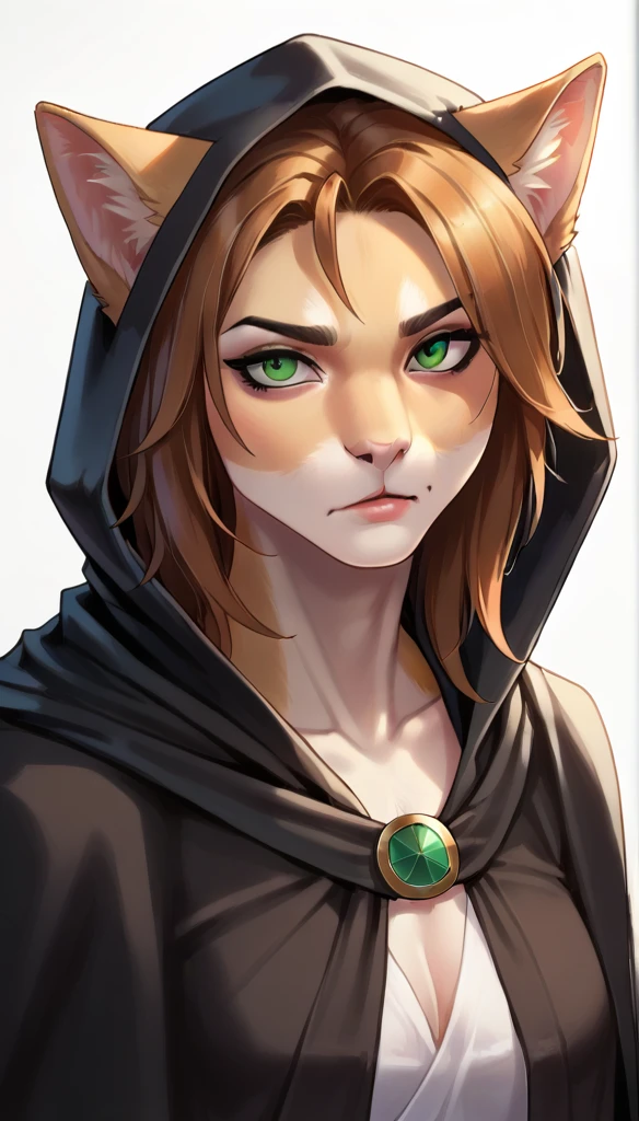 score_9, score_8_up, score_7_up, (clear simple background, white background, papyrus background),
((khajit), anthro, solo, female, (portrait, focus on face), (holding, assassin, rogue), ((wearing dark robe, cape)), (cat fur)), beautiful