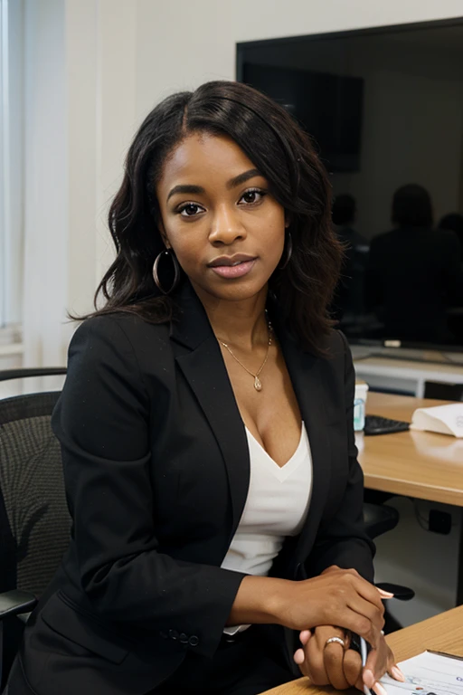 black business woman in conference of business