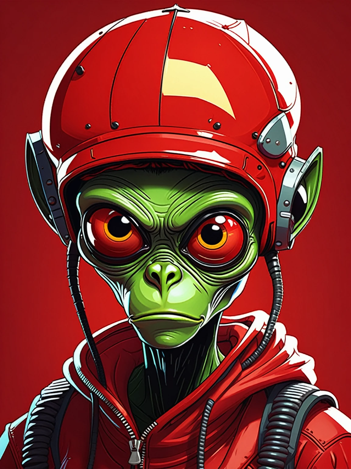 alien, Character in the style of Gorillaz's Demon Days album|iconic red hue background|stark contrast|((expressive eyes))|urban setting|(stylized:1.5). smiling
This creature is truly a marvel of nature!, masterpiece, best quality, detailed, realistic, 8k UHD, high quality, lifelike, precise, vibrant, absurdres, rendered in a cinematic, HDR style, 8K resolution ,masterpiece, best quality, detailed, realistic, 8k UHD, high quality, lifelike, precise, vibrant, absurdres, SimplepositiveXLv1, sfw