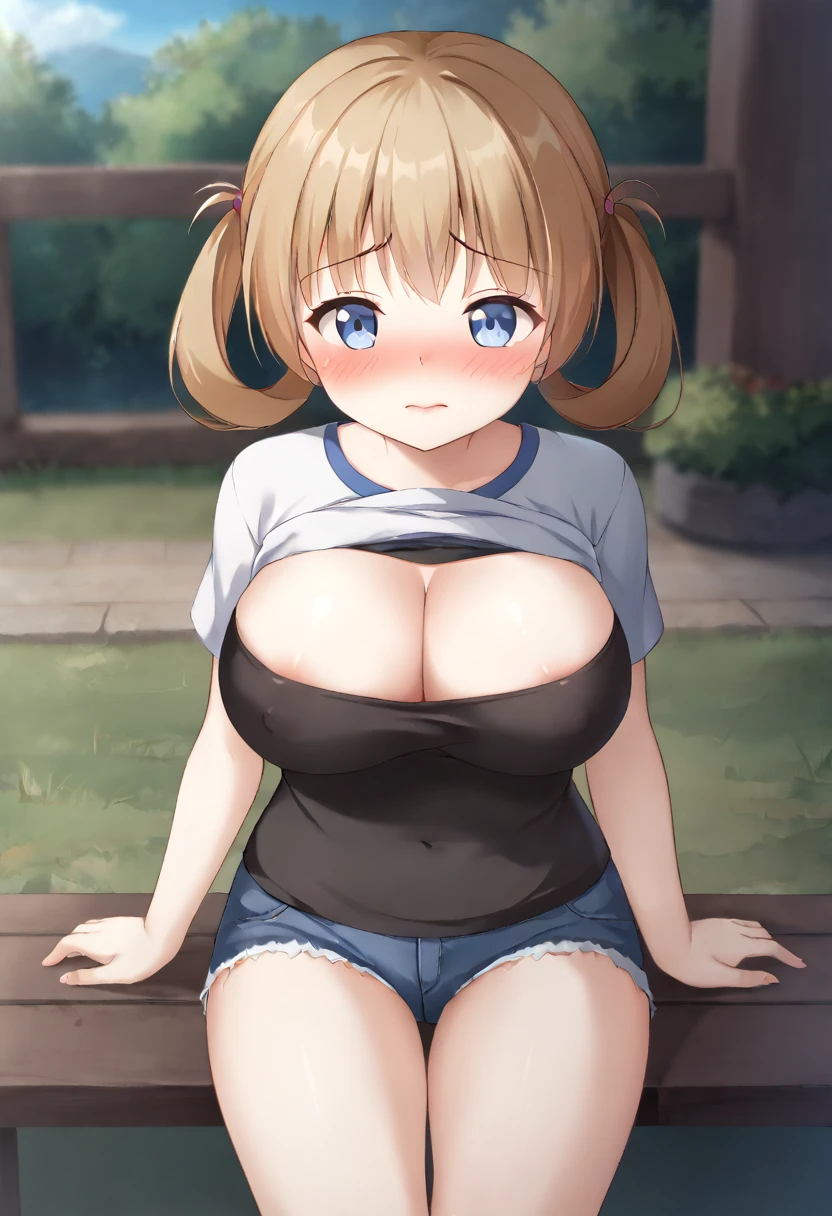 woman、Big Breasts、Embarrassed blush、Poke out your lips