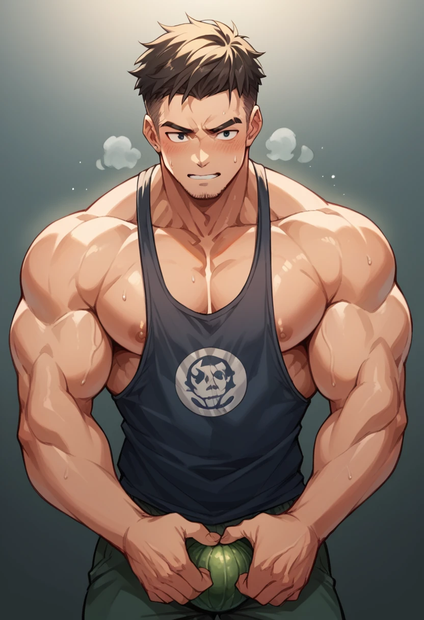 Boy surrounded by a bunch of muscular womens