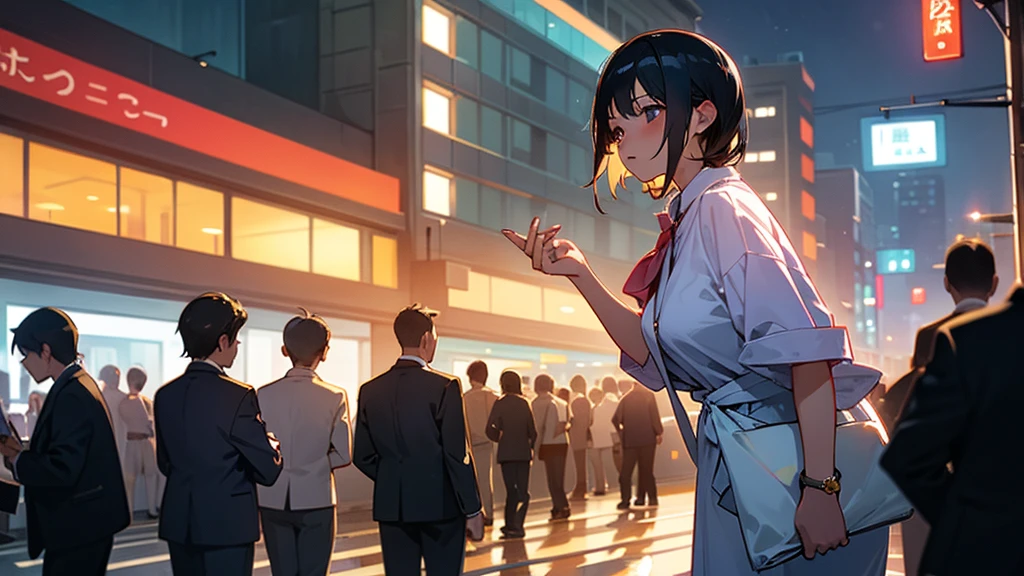 In the crowd、An office lady returning home at night
