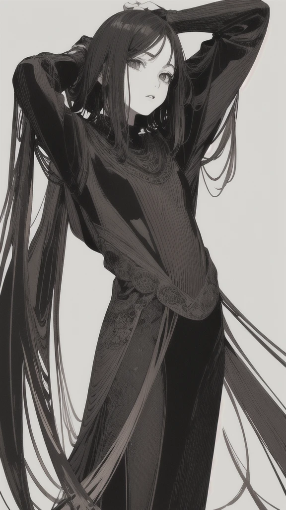 leaning back with hands out in the air,girl、high school girl、(masterpiece, highest quality, official art:1.2), (flat color:1.5),(colorful),looking at the viewer,1 girl,alone, white background, ,(2D:1.5) ,NSFW