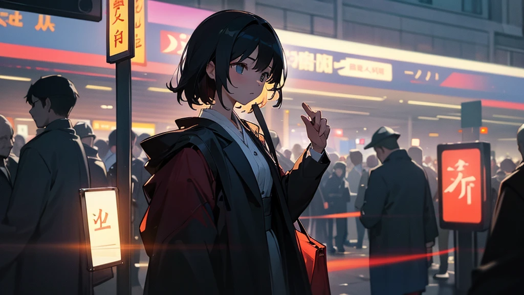 In the crowd、A woman returning home at night