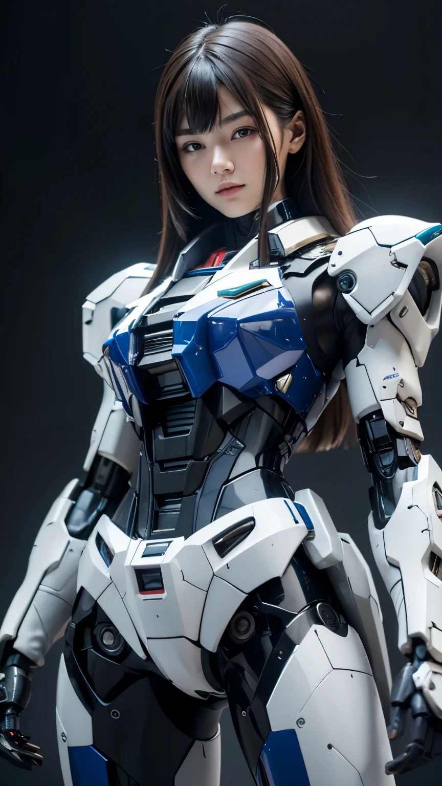 Textured skin, Super Detail, high details, High quality, Best Quality, hight resolution, 1080p, hard disk, Beautiful,(Gundam),beautiful cyborg woman,Mecha Cyborg Girl,Battle Mode,Girl with a Mecha Body,She wears a futuristic Gundam mecha,A powerful cyborg woman, sleek and futuristic, with advanced mechanical augmentations that enhance her strength and capabilities.