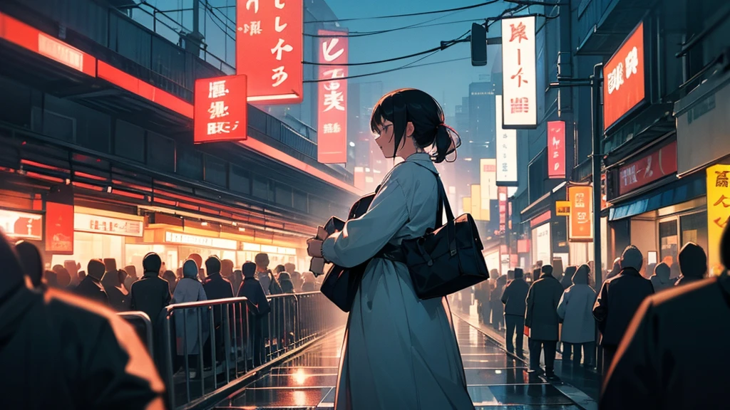 In the crowd、A woman returning home at night
