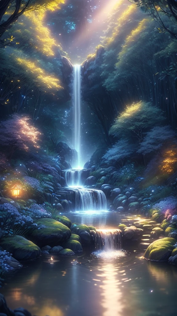 masterpiece, best quality, (Very detailed CG unified 8k wallpaper), (best quality), (Best Illustration), (best shadow), Glowing elf with glowing deer, drinking water in swimming pool, Nature Elements in forest theme. mysterious forest, Beautiful forest, nature, surrounded by flower, delicate Leaves and branch surrounded by firefly (Nature Elements), (jungle theme), (Leaves), (branch), (firefly), (particle effect) and other 3D, octane rendering, Ray tracing, super detailed , beast--v6、蝶々
