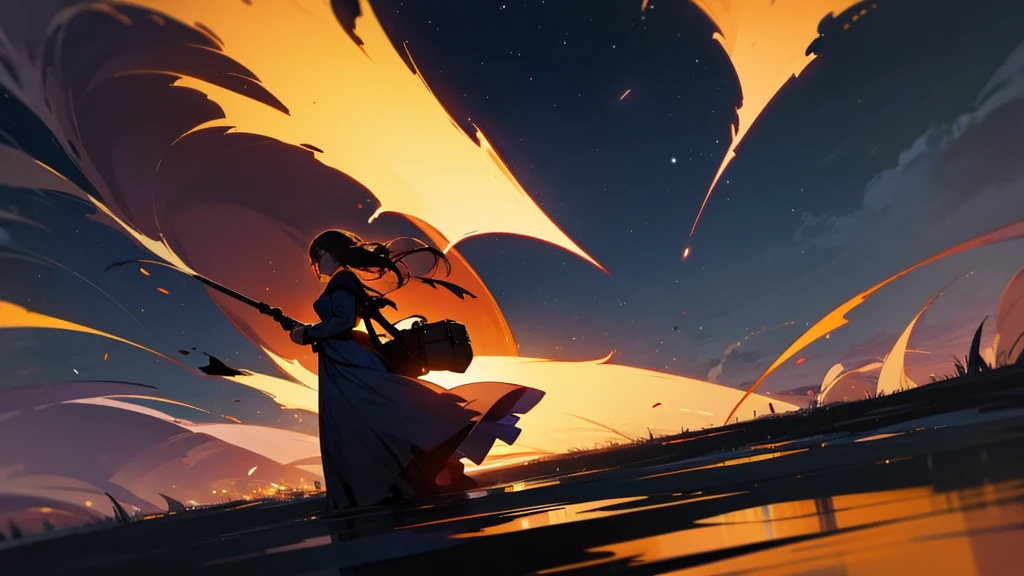 A woman returning home at night