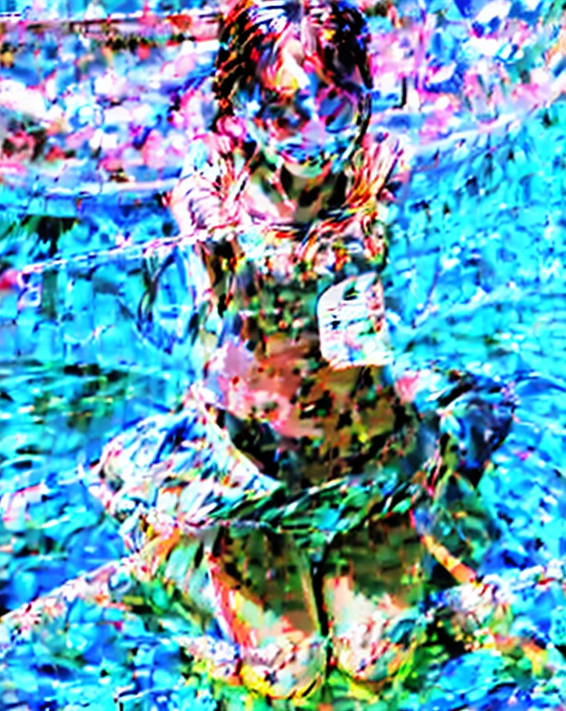 (NFSW)、(High resolution:1.5)、Highest quality,Very detailed,masterpiece,Super detailed,alone,(One 12 year old girl),((Summer School Uniforms:1.5)), Seraphim, ((skirt:1.5)), smile, Thigh fetish images: 1.5、(((barefoot)))、(Her thighs and white bikini reflected in the clear blue water)、(reflected in water:1.5)、((I can see the white string panties:1.5))、(Cleavage)、((Clear blue seawater))、Summer sun、はしゃいだsmile、Beautiful Eyes、(pull-out-panties)、(Panties on knees)、Big necklace and tiara、The water is marine blue、(((Glossy thighs)))
