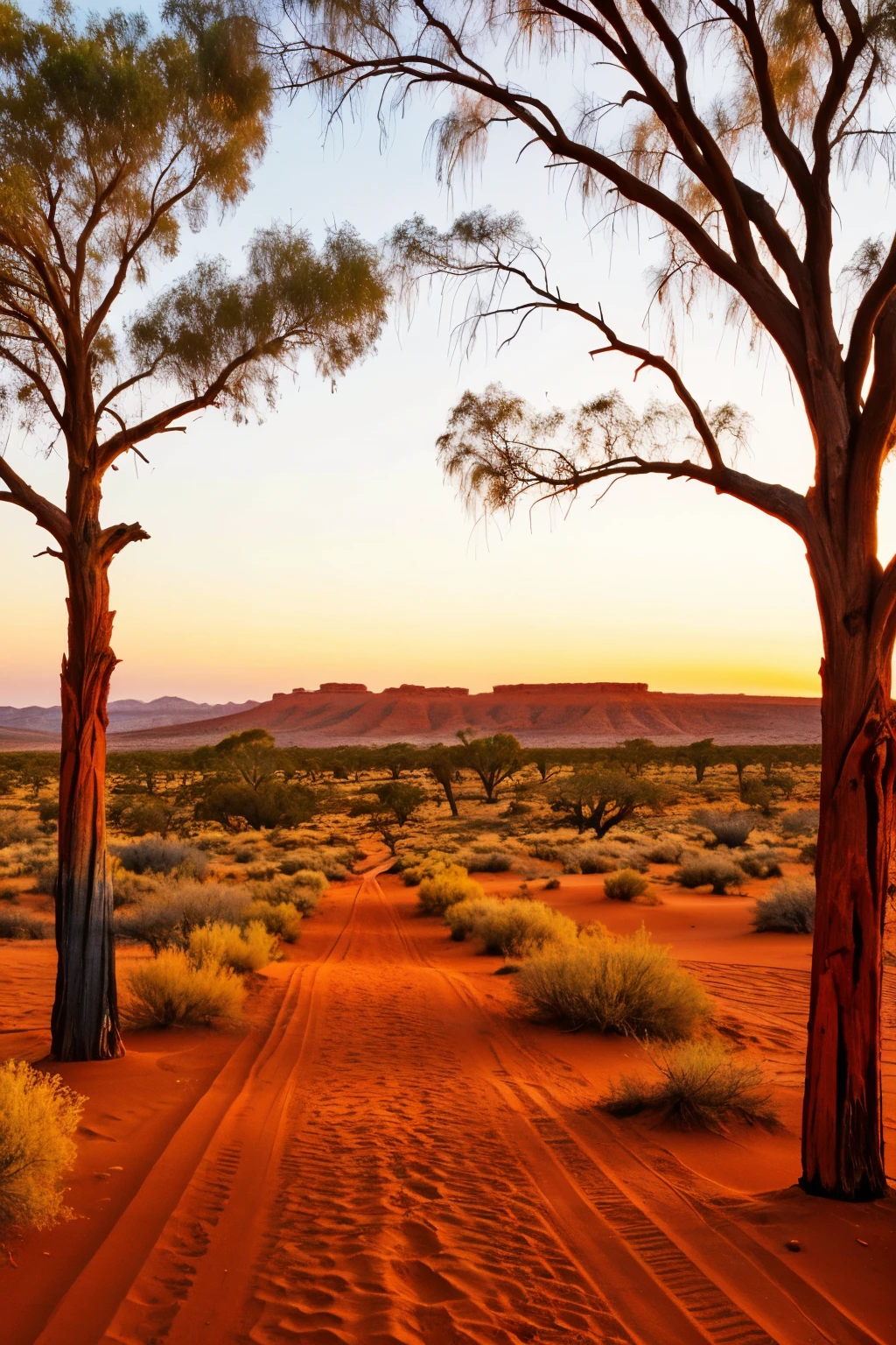 ((best quality)), ((masterpiece)), (detailed)red desert sands
eucalyptus trees
kangaroos hopping
vast open spaces
Aboriginal art
dusty trails
colorful parrots
blazing sunsets
rugged beauty
ancient and untouched