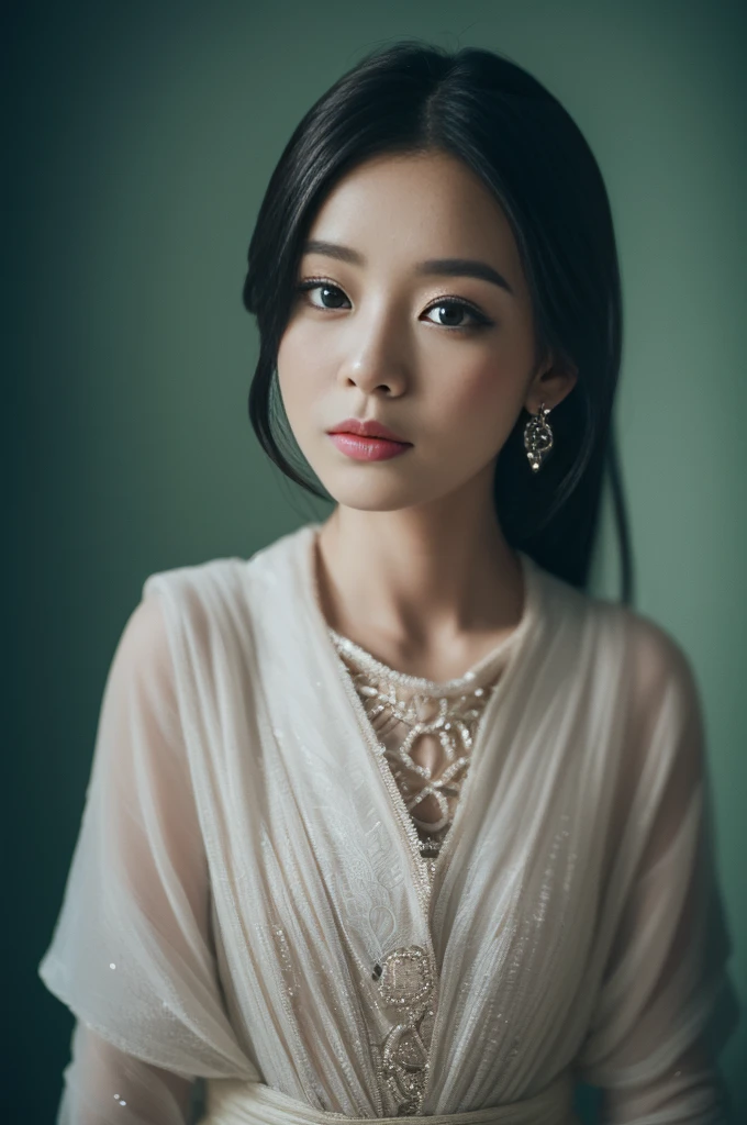 (Highest quality, 8K, masterpiece:1.3)) , (One person: 1.4), One girl, Korean women, goddess, Age 25, Portrait Photography, High Contrast, God's Perspective, Aperture F1.2, Focal length 24mm, ( whole body: 1.2), smile, Pose for a photo, Quality lace, Slip dress, Simple Cut dress, Branded Dresses, Simple Cut, Long black hair, Hair tied up, Highly detailed skin details, Detailed fabric texture, Heavy Rain