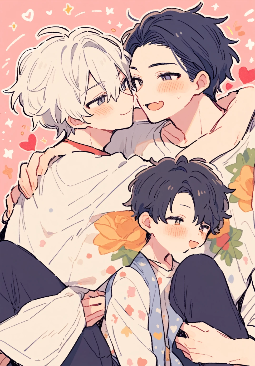 tegaki chibi 2boys wholesome gay male relationship ゴスロリ