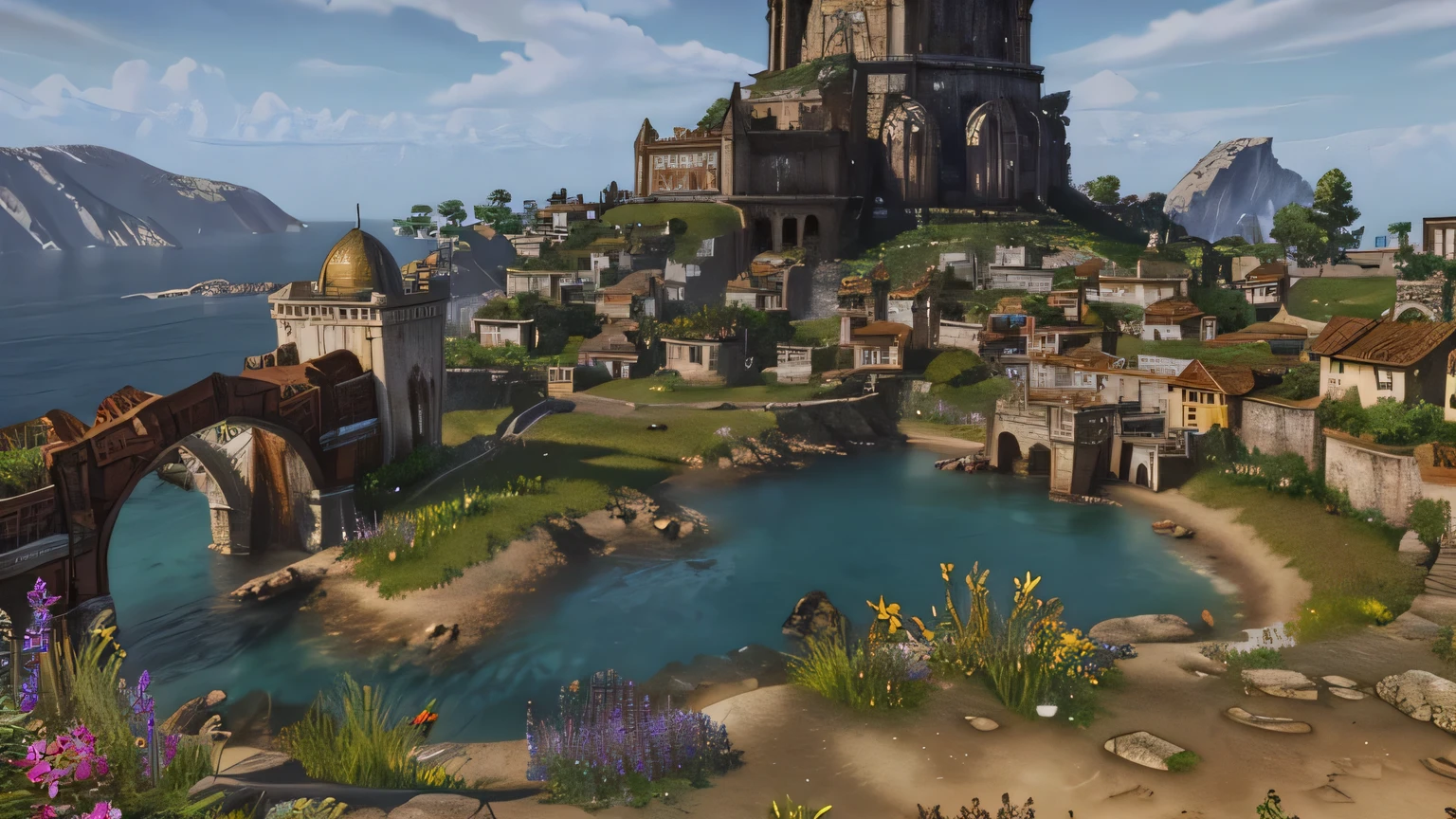 Crisply detailed, detailed views of cities and towns in the foreign, exotic world of Warcraft