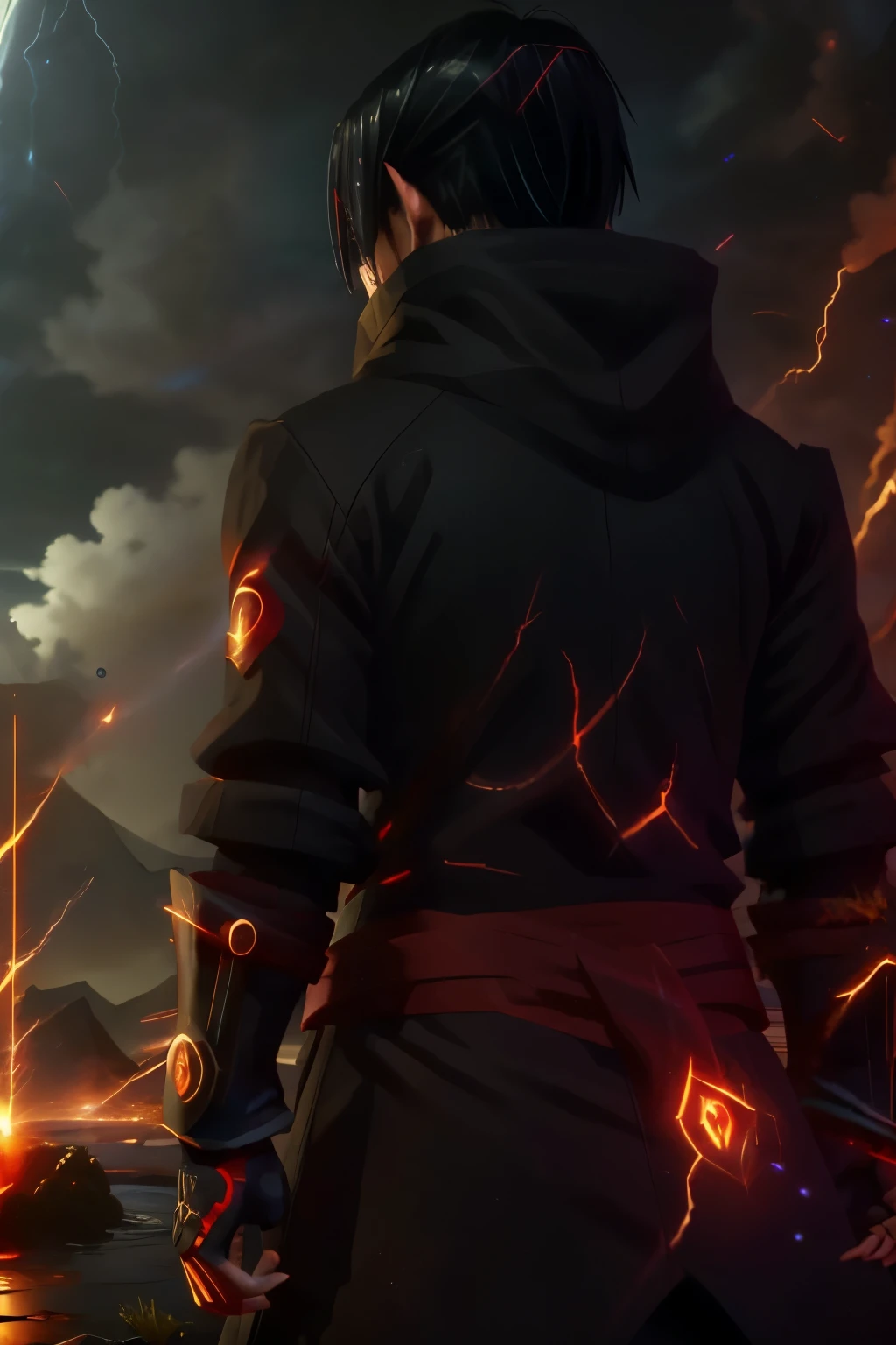 tensei shitara slime datta ken, diablo, bright fiery eyes, bright orange eyes, Bright ember eyes, burning eyes, red eyes of fire, wallpaper, 4 k manga wallpaper, animated badass 8k, 4k animado wallpaper, animated epic artwork, hd anime wallaper, anime wallaper, animated style 4k, ultra hd animado wallpaper, animado wallpaper 4k, animado wallpaper 4 k, epic animated style, mitz vah art style, detailed animated art, storm, rain, red lens flare