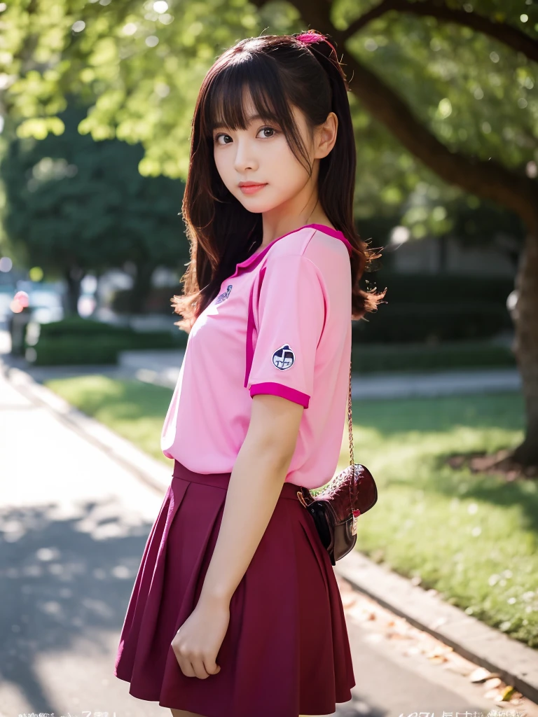 ((highest quality, 8K, masterpiece :1.3)), Beautiful Japanese girl in her early teens、power rangers pink costume、Being captured by the enemy、Glaring at the enemy