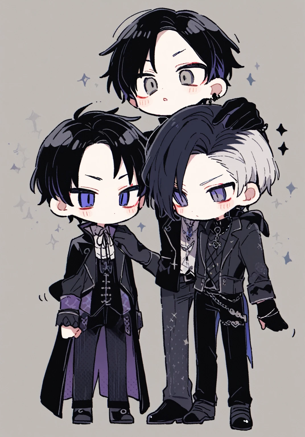 tegaki chibi 2boys gay male relationship Gothic