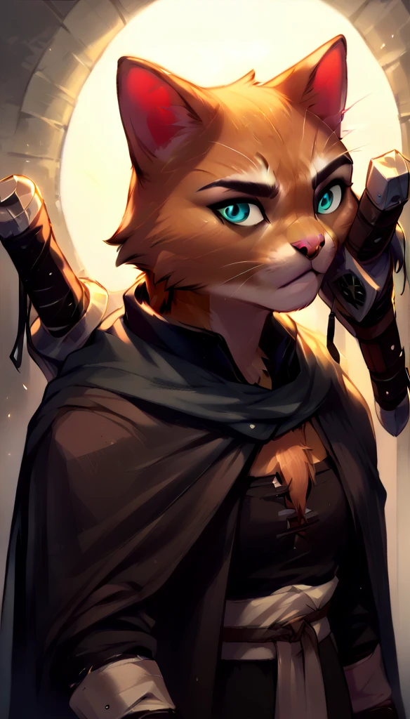 score_9, score_8_up, score_7_up, (clear simple background, white background, papyrus background),
 ((tabaxi), anthro, solo, female, (portrait, focus on face), (holding, assassin, rogue), ((wearing dark robe, cape)), (cat fur)), beautiful