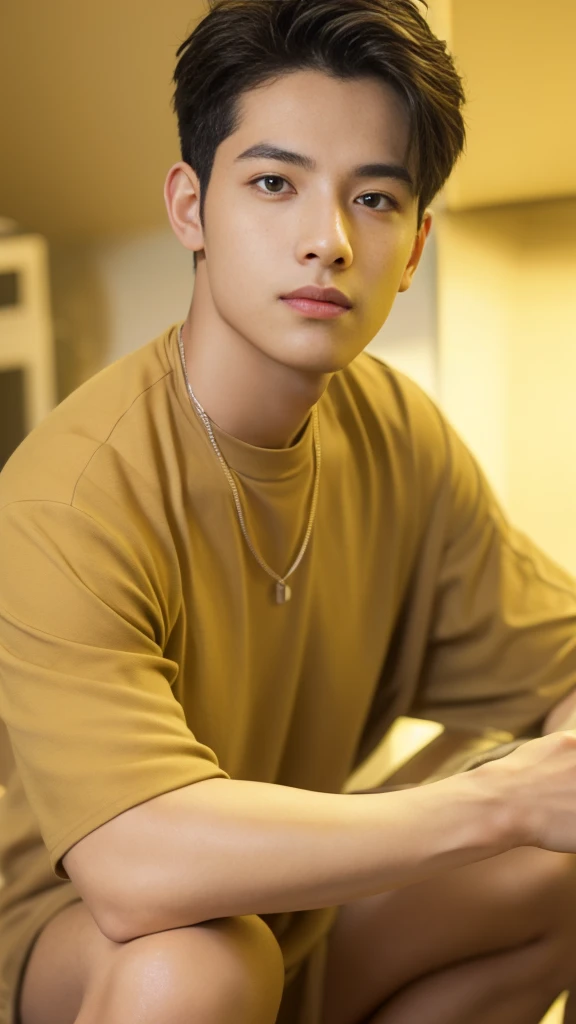 (RAW photo :1.2), (verisimilitude :1.4), casual male, posing at the screen with a smile, very detailed eyes and face, super detailed, high resolution, very detailed, best quality, masterpiece, 8k, amazing, fine detail, soft lighting