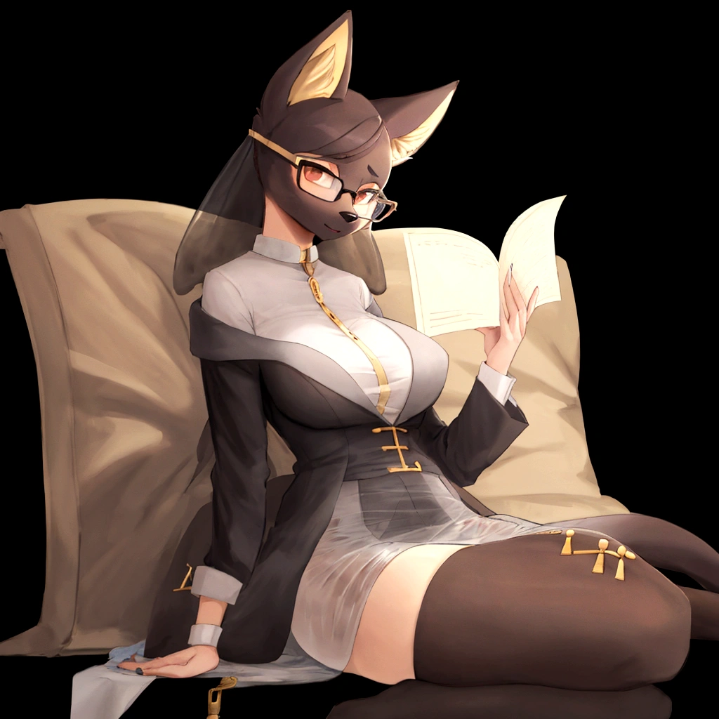 Furry, A woman, Glasses