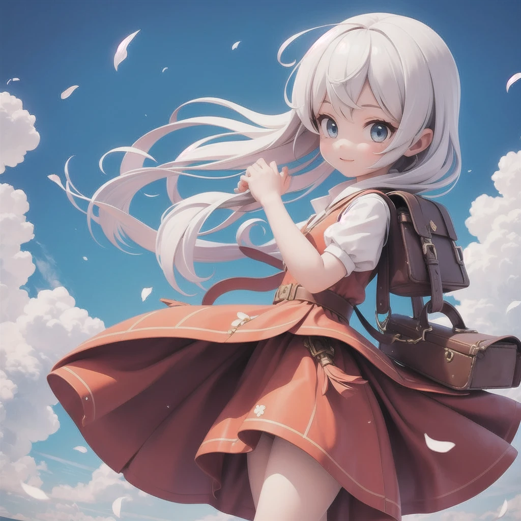Girl 、Medieval dress with panniers、Fabric Realism、Low - Angle、I can see the drawers、Pull up the hem of your dress with your hands、Strong winds