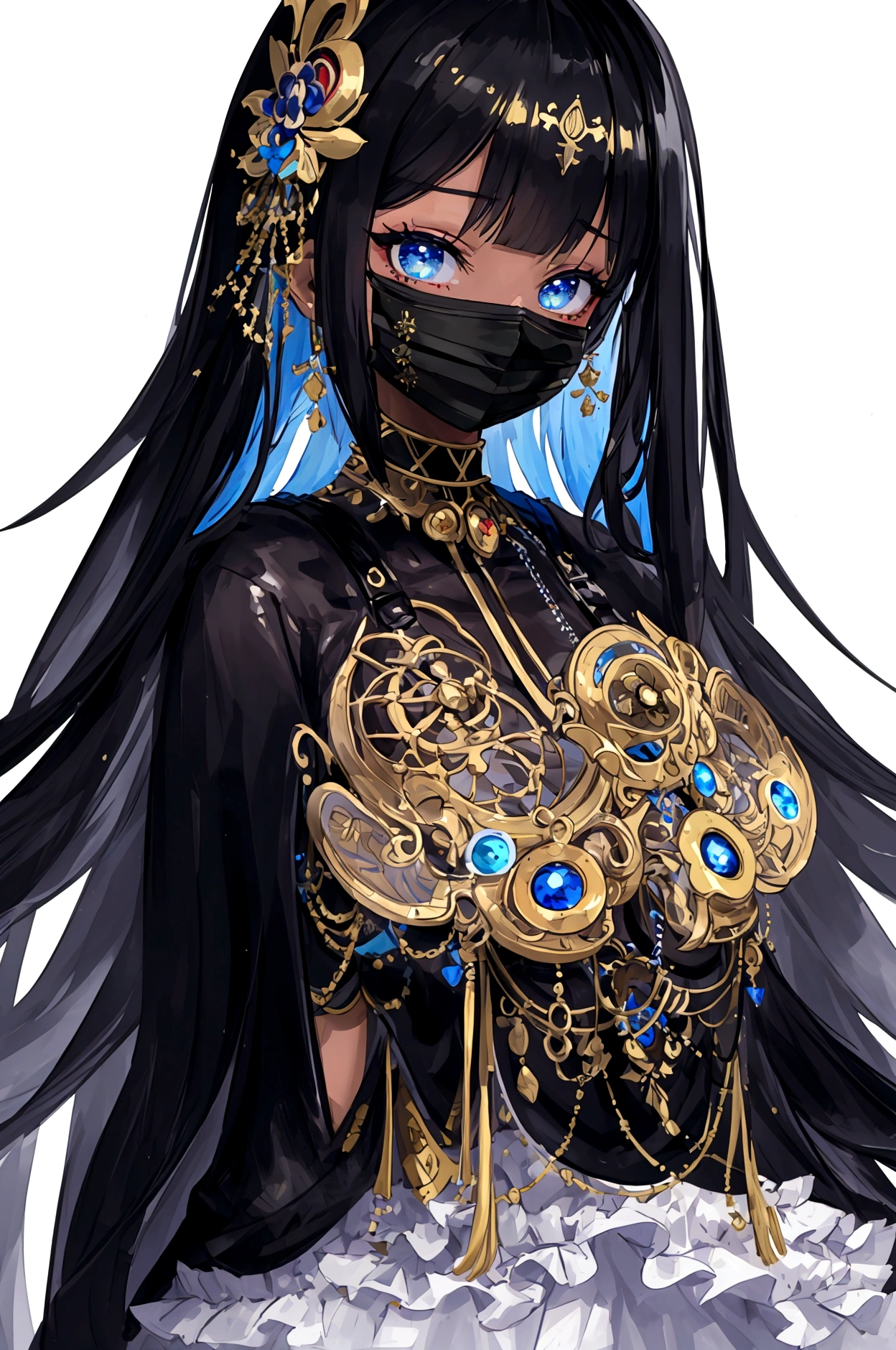 ((Best masterpiece, Perfect quality, Ultra detailed)), A girl, Black face mask