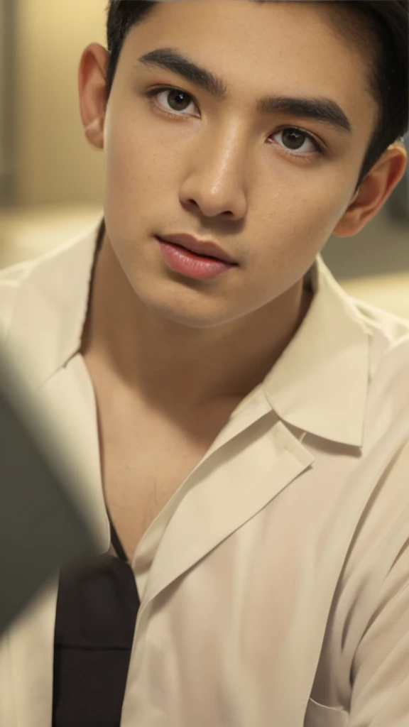 (RAW photo :1.2), (verisimilitude :1.4), casual male, posing at the screen with a smile, very detailed eyes and face, super detailed, high resolution, very detailed, best quality, masterpiece, 8k, amazing, fine detail, soft lighting
