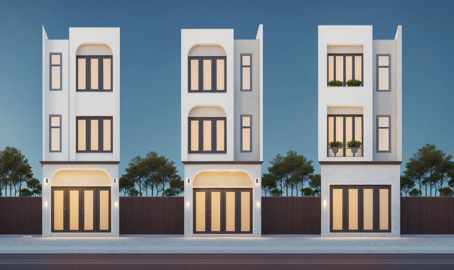 PLATFORM KTHOUSE, 1 mordenhouse,1large yard, 1 road runs in front of the house, (RAW photo, real, best quality, masterpiece:1.2), look morden minimalist, 1 road in front of the house, dynamic lighting:1.3, (hyper realistic, photo-realistic:1.2), high quality, (dark lighting:1.2), perfect lighting, archdaily, no human, light at 12 noon, light in door:0,8, rollingd door:1.5