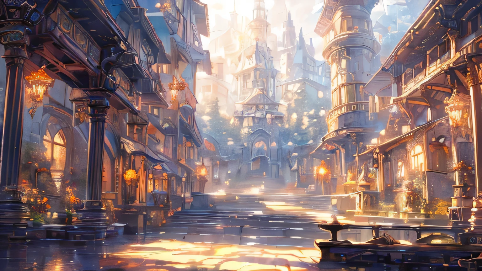 haze, Thomas Kinkade, Aaron Wiesenfeld、Beksinki、Adrian Eversen、Gedimins Plankevicius、Escher, Intricately refined textures, Matte painting details, Deep Color, wonderful, Intricate details