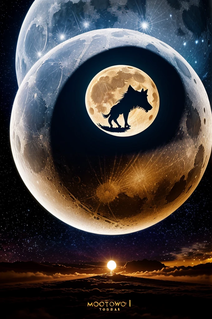 Tomorrowland logo inside a moon with howling wolf