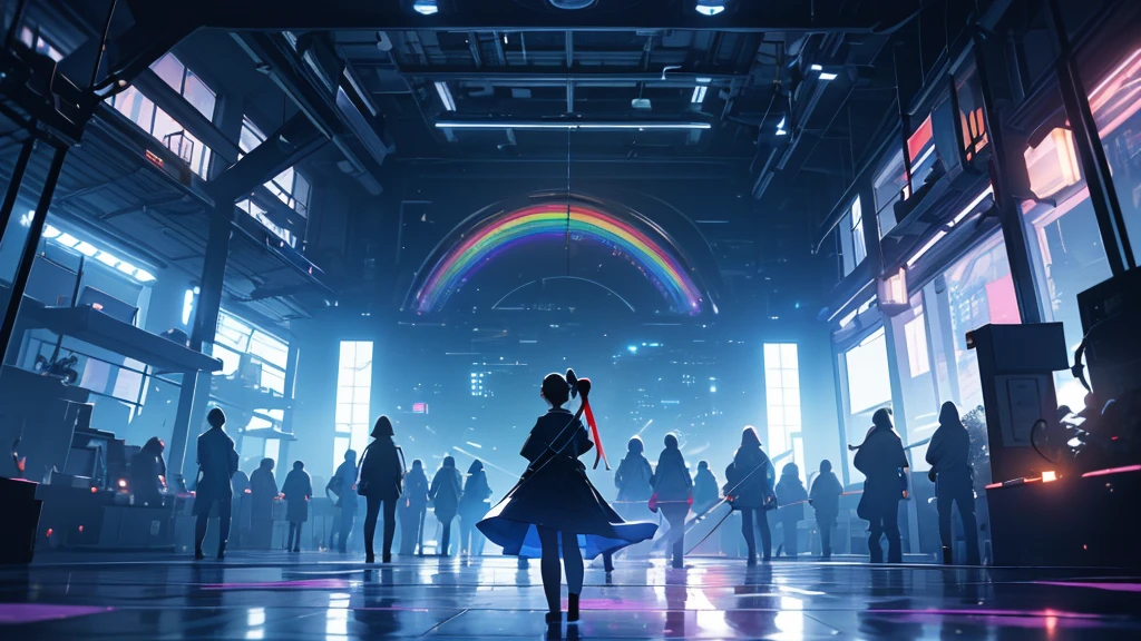 jaw, ponytail, regatta, Shirt tied at the waist, Clean the portal gun at the workbench, Morning sunlight shining through the window (zrpg style) (artwork:1.2) (figure:1.2) (Better Quality:1.2) (be familiar with) (Complex) (8K) (High resolution) (Cinema Lighting) (Sharp focus), whole body, Big Ass, thick, {Highly detailed 16k CG uniform wallpaper}, Wide大な風景写真, (A bottom-up view that focuses on characters and settings), (Wide々Clear visibility), (Low angle photo), (highlight: 1.2), (Low Light:1.7), (Warm light source: 1.2), Complex詳細, (Rainbow Core: 1.5), (Bright lighting), (Atmospheric lighting), 