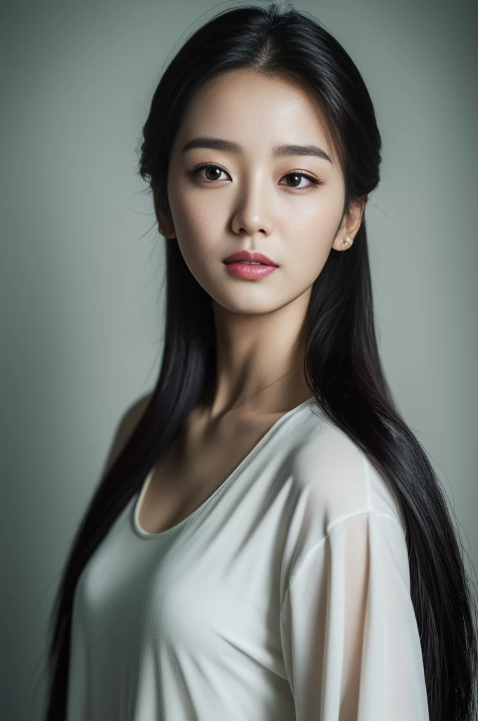 (Highest quality, 8K, masterpiece:1.3)) , (((One person: 1.4))), One girl, Upper Body、Korean women, goddess, Age 25, Portrait Photography, High Contrast, God's Perspective, Aperture F1.2, Focal length 24mm, ( whole body: 1.2), smile, Pose for a photo, Quality lace, Slip dress, Simple Cut dress, Branded Dresses, Simple Cut, Long black hair, Hair tied up, Highly detailed skin details, Detailed fabric texture, Heavy Rain