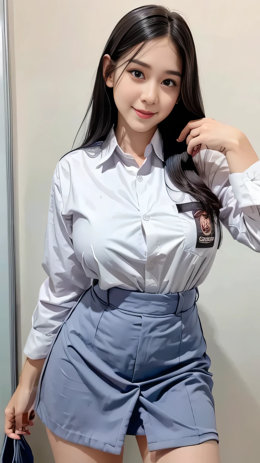 (best quality,4k,highres),ultra-detailed,realistic,cosplay,student uniform, unbutton clothes, unbutton shirt, mini skirt, skirt lift up, open legs,beautiful woman,big breasts, show nipples detailed, dark hairy pussy, pubic hair,vivid colors,portrait,soft lighting