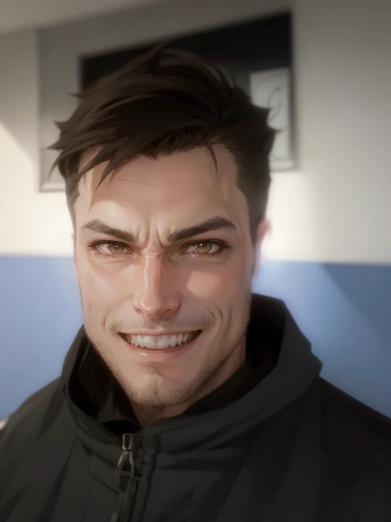 Portrait anime style, devilish smile 