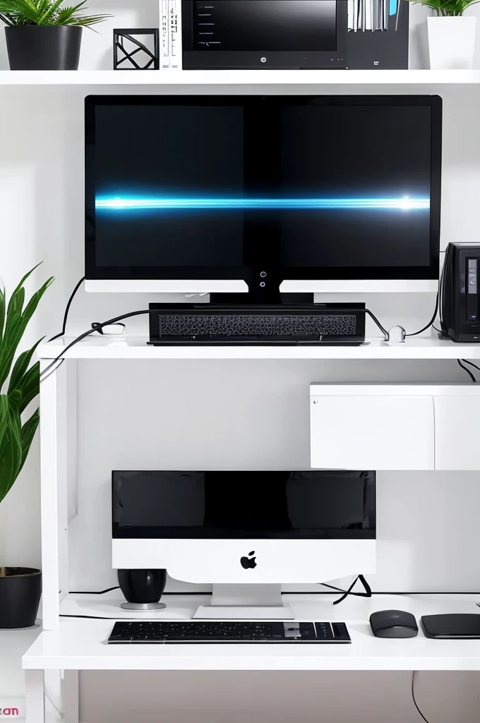 create minimalist computer futuristc black sozinho em um fundo branco