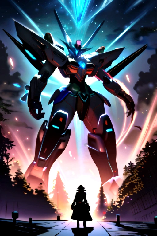 Giant futuristic mecha robot