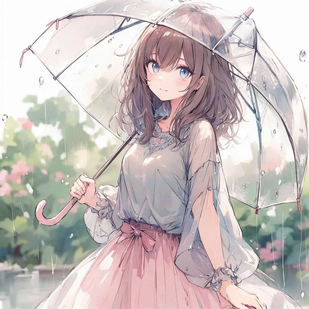 Official art using high-quality hand-drawn watercolor sketch techniques. (best quality,4k,8k,highres,masterpiece:1.2),ultra-detailed,beautiful detailed eyes,A girl with beautiful eyes, everyone, beautiful anime girl, cute anime girl, smooth anime art, anime style, elegant colors, soft lighting, delicate beautiful wet eyes, very coquettish, (beautiful large breast:1.2), (correct hands:1.2),