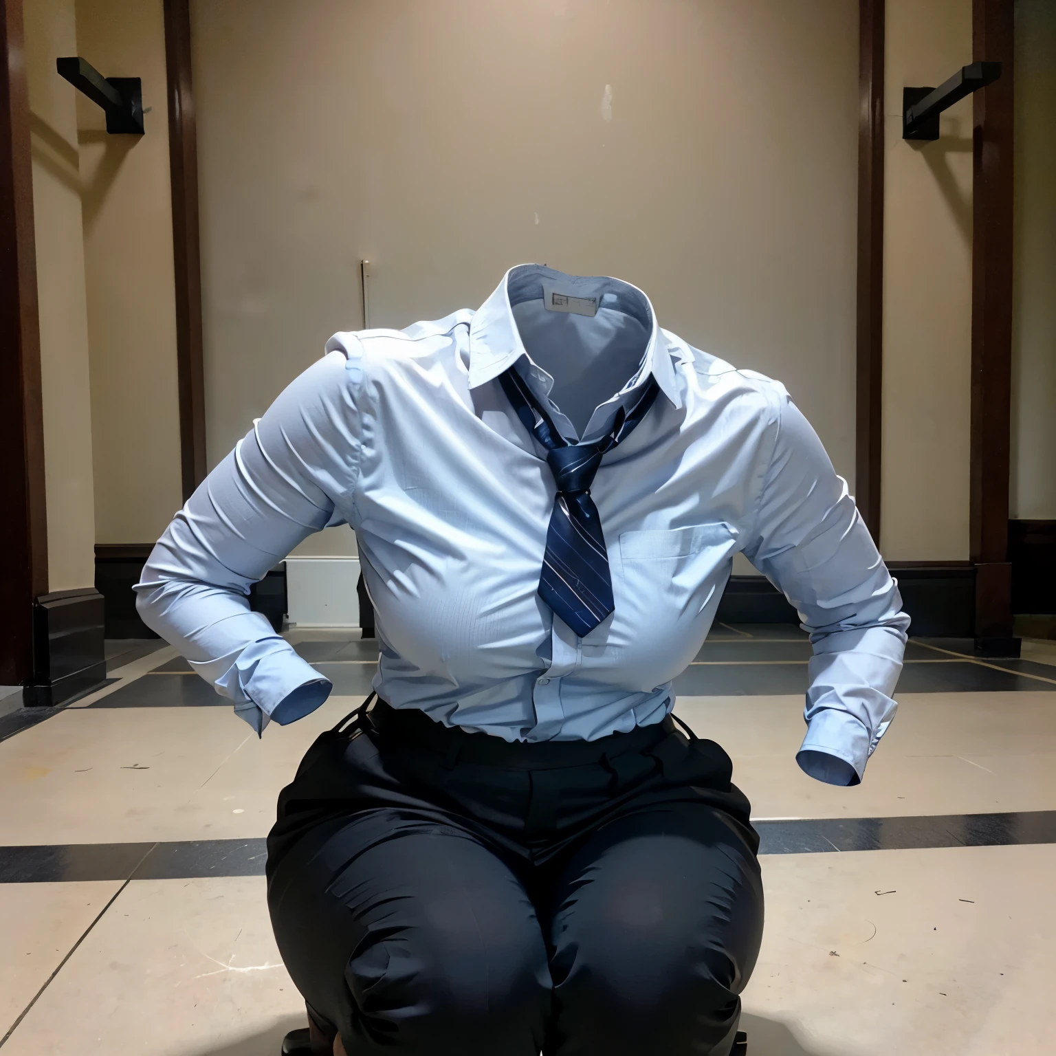 chubby, fat, long sleeve, black tights, blue stripe tie, school tie, (in winter), (cute pose), (invisible, no humans, headless, faceless:1.5), (cute big breasts), (close-up shot of breasts), (8k, RAW photo, best quality, masterpiece:1.2), (realistic, photo-realistic:1.37), photon mapping, radiosity, ((Hasselblad photography)), physically-based rendering