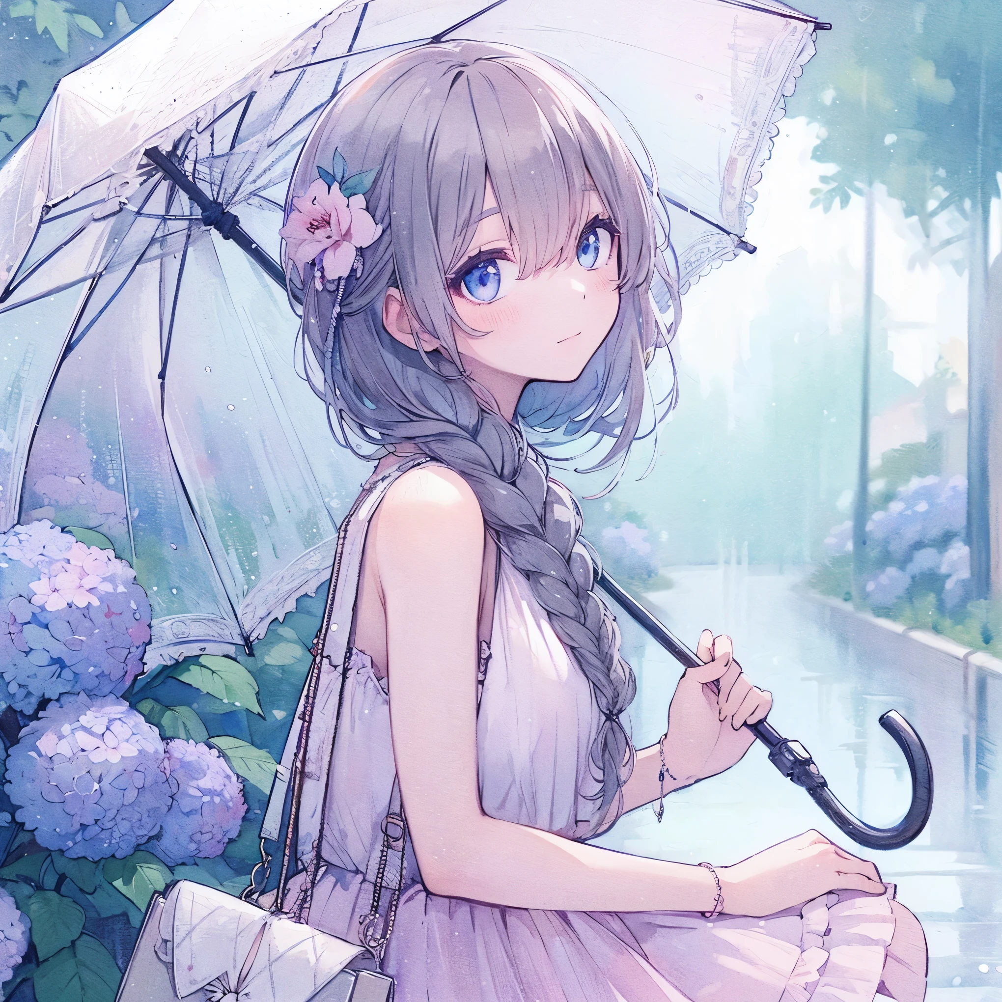 Official art using high-quality hand-drawn watercolor sketch techniques. (best quality,4k,8k,highres,masterpiece:1.2),ultra-detailed,beautiful detailed eyes,A girl with beautiful eyes, everyone, beautiful anime girl, cute anime girl, smooth anime art, anime style, elegant colors, soft lighting, delicate beautiful wet eyes, very coquettish, (beautiful large breast:1.2), (correct hands:1.2),