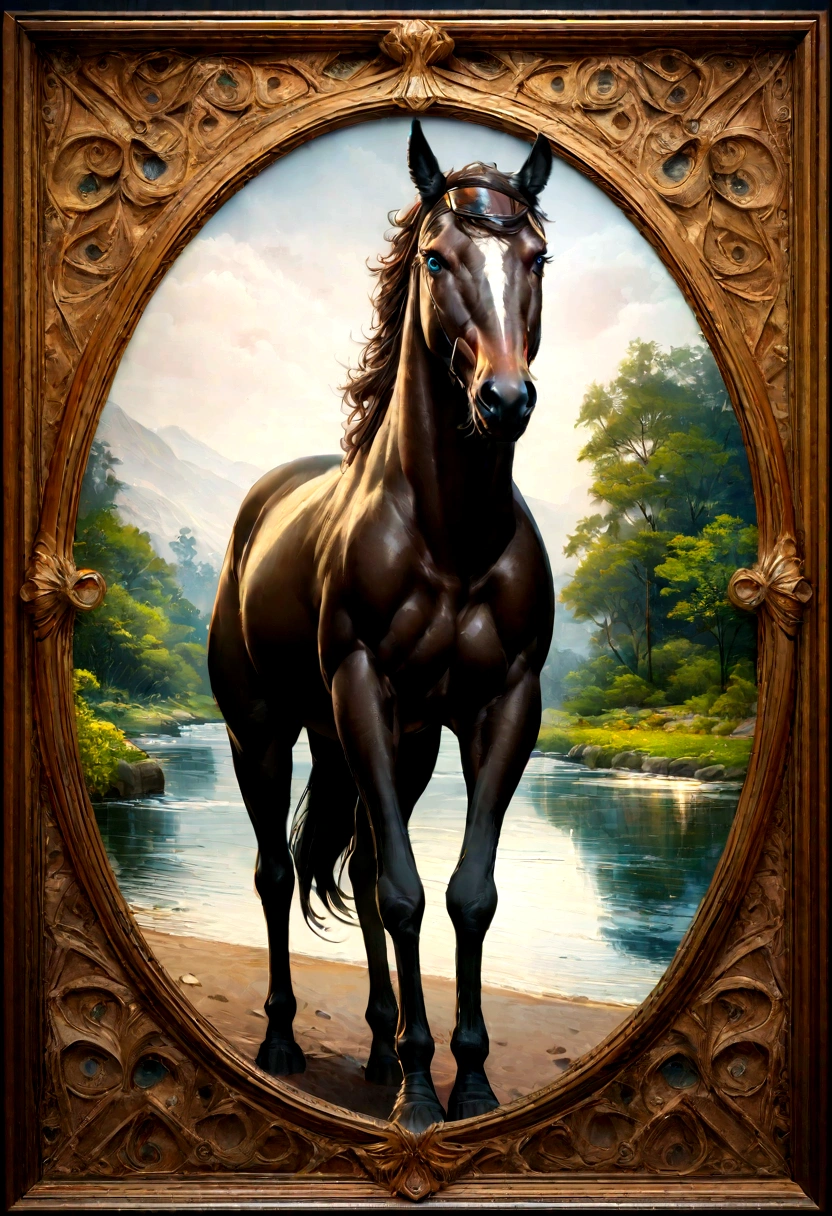 ((1 man full body NAKED,SQUATING NEXT TO A BLACK HORSE)) (front view )), In henry scott tuke and Peter Paul Rubens art style, ultra detailed, ultra realistic, ambient lighting, becoming the subject composition, soft neutral colors, perfect components layout, perfect detailed feet, divine proportions, wide angle, fullbody, in henry scott tuke art style, ultradetailed, ultrarealistic, 8k resolution, HD, a red head, hairy, slighly hairy body, slender, detailed eyes, detailed feet, detailed nose, detailed lips, detailed chin, detailed ears, detailed muscles, blue eyes, shirtless, barefoot, handsome, masculine, detailed feet, detailed hands, gorgeous, , perefect anatomy, skinny detailed muscles man He is squating next to a black hourse in the river in front of river, plans, flowers, trees In the background, high quality masterful still-life painting, oil painting, vibrant rich colors, atmospheric perspective, depth, illustration, intricate details, ultra high resolution, sharp details, sharp focus, 8k resolution Miki Asai Macro photography, fullbody, hyper detailed, trending on artstation, sharp focus, studio photo, intricate details, highly detailed, by greg rutkowski ,GO_pokemon, brown hair, visor cap