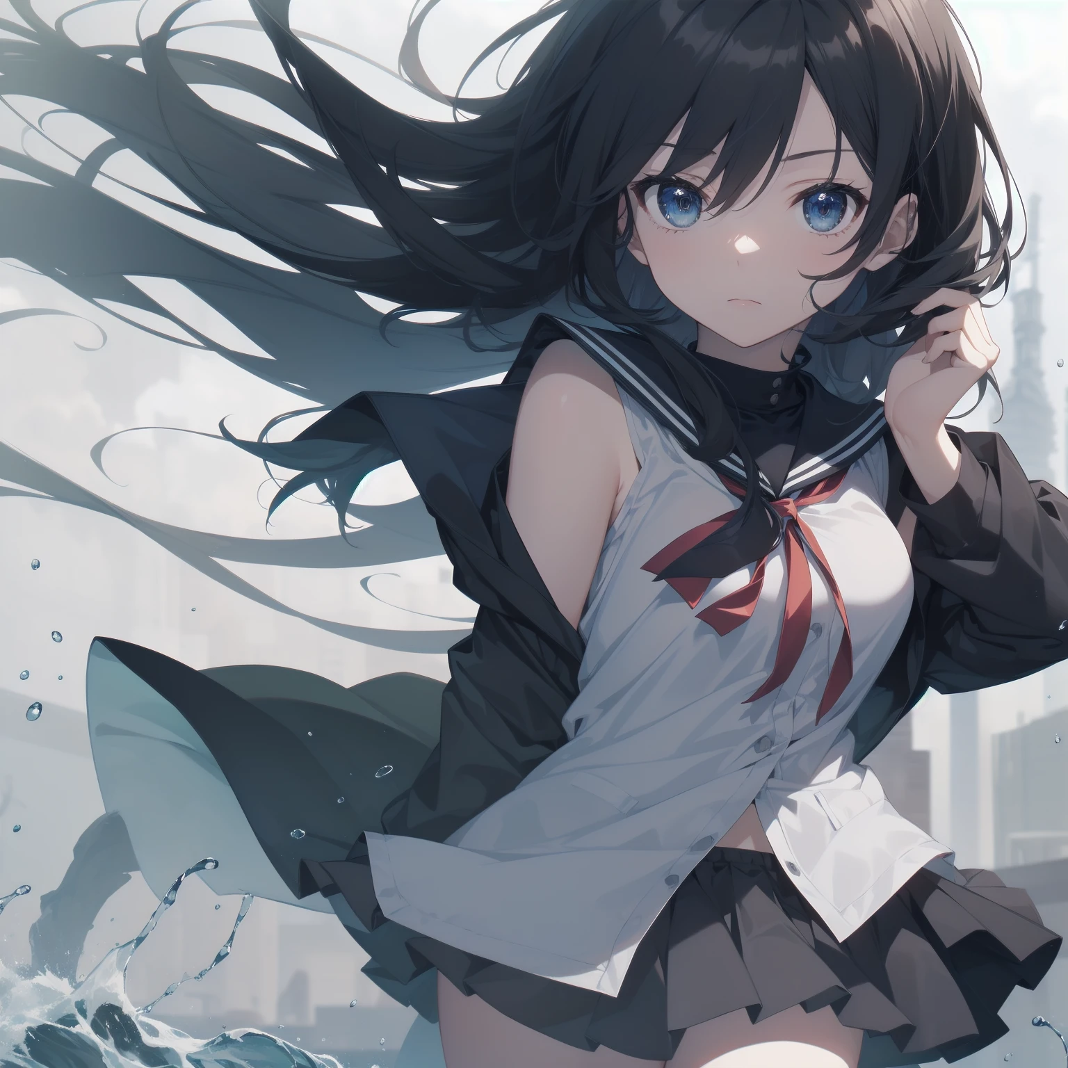 ultra-absurdres-Top quality by artist God, ultra-detailed, high resolution, anime moe artstyle, best anime 8k konachan wallpaper, pixiv contest winner, pool:2810, perfect anatomy,break, 1girl, (Please draw a girl walking sleepily to school alone. )break,(Solo,little female, 13-year-old:1.3),Full limbs, complete fingers,a junior high school student, (very short hair), short cut, flat chest, , small butt, small black eyes, beautiful detailed eyes, well-proportioned iris and pupils, expressive eyes, highres detailed hair, soft expression, salor school_uniform, sailor collar, serahuku, bow, pleated skirt,(Detailed Lighting), (Detailed background), in the School commute route. break,super detailed skin, Best cinematic lighting powered by famous artist, 8k,beauty illustration,photoshop_(medium),very aesthetic,break,((artist:saiguchi_otoufu )), artist:clamp ,artist:carnelian ,artist:kantoku ,
