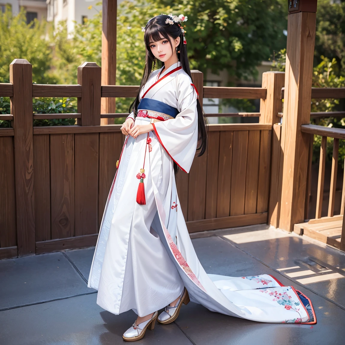 (masterpiece, best quality), ultra detailed, high resolution, 16k, the most beautiful face in the world, perfect face, delicate facial features, highly detailed beautiful face and eyes, shiny skin, highly detailed background, elaborately designed, fine cloth texture, BREAK, (gorgeous and stunning teenage girl in hanfu:1.5), (perfect make-up:1.3), deeply in love, full of elegance, (full body:1.5), (three view drawing, front and back and side, character sheet:1.2)